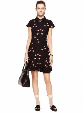 Kate Spade Falling Florals Ruffle Dress Size 4 NWT